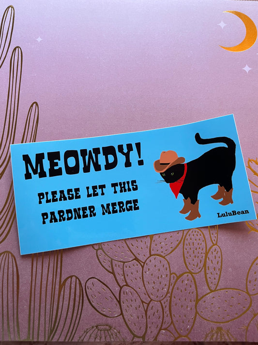 Meowdy Bean Bumper Sticker