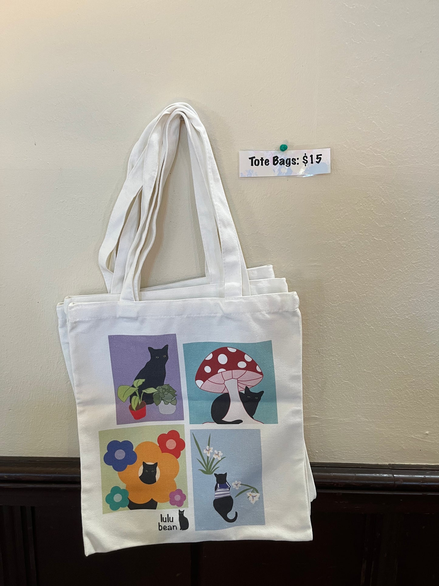 Cute Black Cat Tote Bag