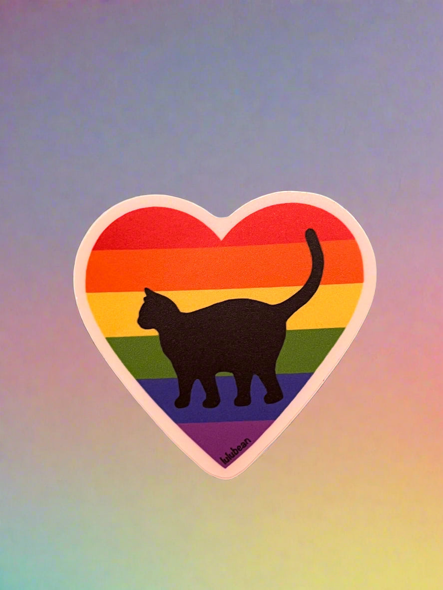 Rainbow Heart Bean Sticker
