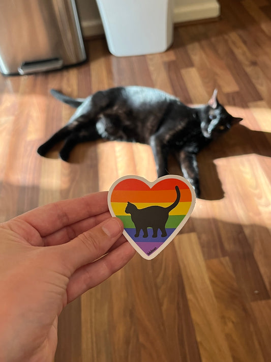 Rainbow Heart Bean Sticker
