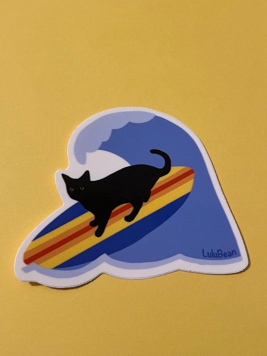 Surfing Bean Sticker
