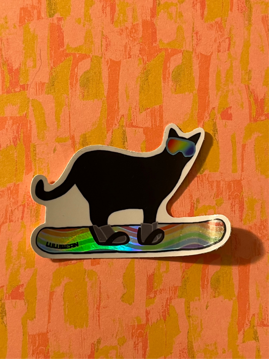 Snowboarding Bean Sticker