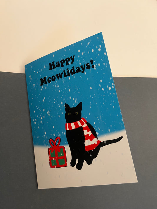 Snowy Holiday Bean Card