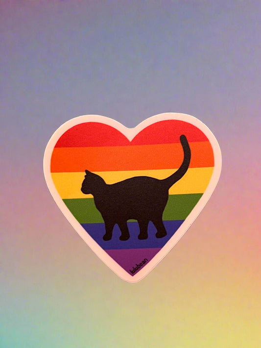 Rainbow Heart Bean Sticker